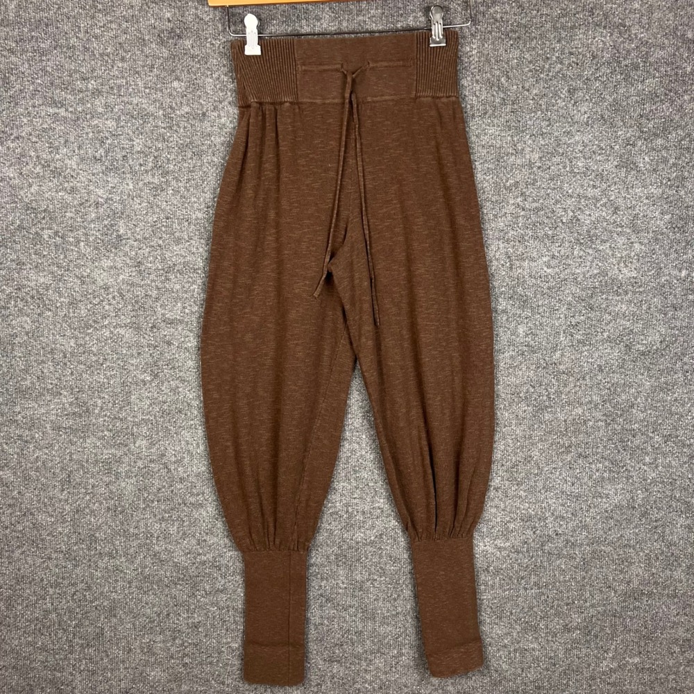 Free People FP Beach Harem Pants Womens Small Brown Excellent Knit Drawstring